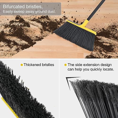 Heavy-Duty Commercial Outdoor Broom 4-Pack with 58" Long Handle & 14" Head
