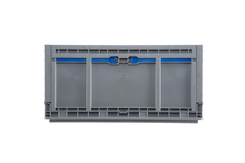 Hudson Exchange 23.62 x 15.75 x 11.81" (15.2 Gallon) Collapsible Straight Wall Handled Storage Container Tote, Gray
