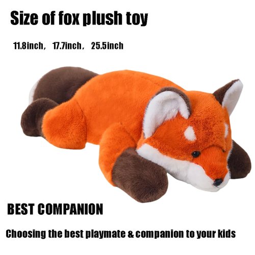 Labauxite Cute Fox Plush Pillow, Kawaii Plushies Red Fox Stuffed Animals, Cuddle Foxes Plush Pillow for Kids & Girls (17.7in)