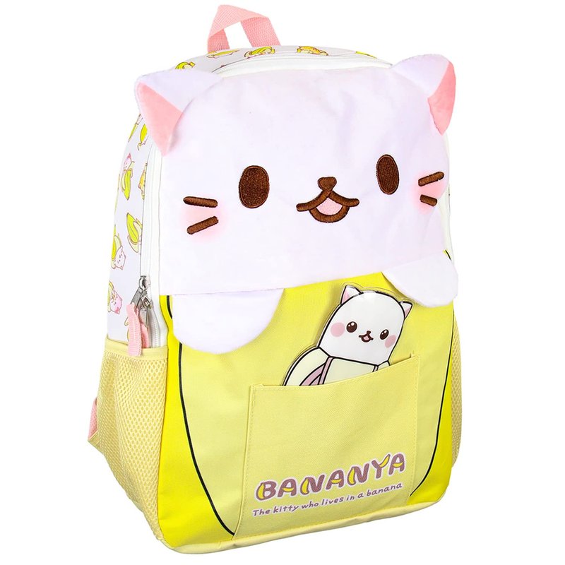 Bioworld Crunchyroll Bananya Plush 3-D Cat Anime Cartoon 16" Backpack