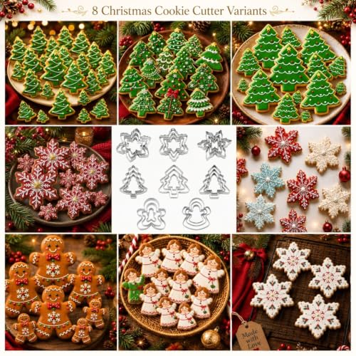 Keepatyart Stainless Steel Christmas Cookie Cutters Set Snowflake B 3 Sizes
