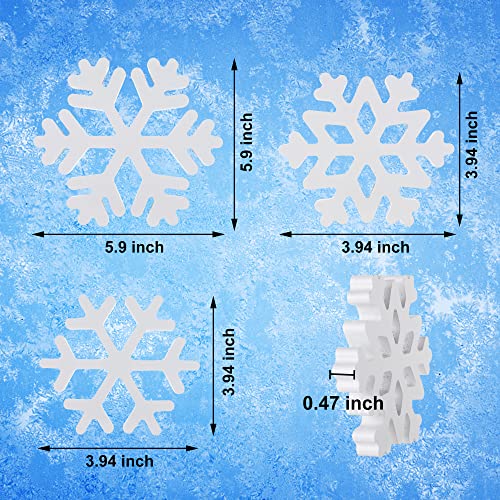 Christmas Wooden Snowflake Decor - 5pcs Winter Tabletop Signs for Holiday Home & Party