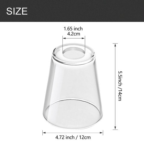 MIAOMEIO Fixture Replacement Clear Glass Shade, E26 Base with 1-5/8" Fitter, 6-Pack Cone Replacement Shades for Pendant Light, Wall Sconce, Vanity Light, Table Lamp