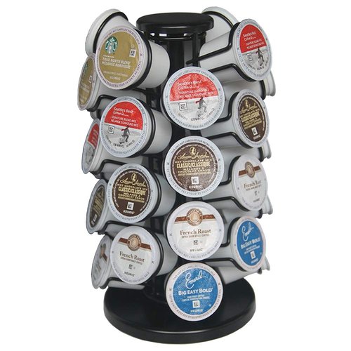BLACKSMITH FAMILY Capacity of 32 Pods K Cup Holders,K Cup Holder, K Cups Holder,K Cup Carousel, Coffee Pods Holder Storage Organizer Stand,No Assembly Required,Black