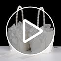 Ivory Flower Girl Baskets with Pearl Handles, Set of 2 for Wedding Ceremony