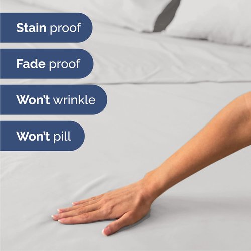 Comfy Twin Size 3-Piece Sheet Set by [Brand Name] - Breathable Cooling Bed Sheets | Hotel Luxury Bedding - Deep Pockets, Soft & Wrinkle-Free - Oeko-Tex Certified - French Grey