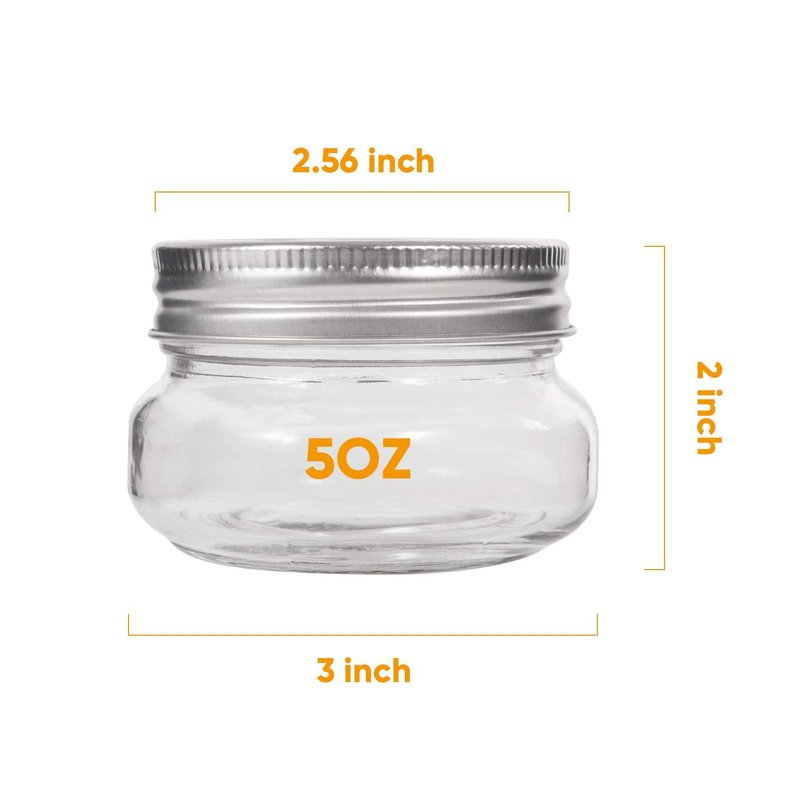 Accguan Mini Mason Jars,glass jar 4OZ With Lids（Silver,Ideal for Jam,Honey,Wedding Favors,Shower Favors,40 PACK