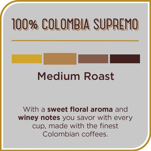 Don Francisco's 100% Colombia Supremo Ground Coffee - Rich, Aromatic Arabica Beans for a Delightful Morning Brew | 12 oz Can