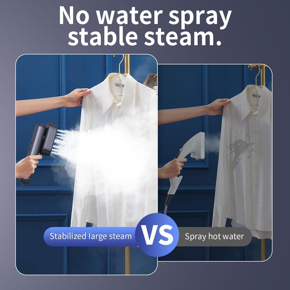 Skiennix Portable Clothes Steamer - 2-in-1 Mini Iron with Fast Heat Up | Dual Voltage for Travel & Home