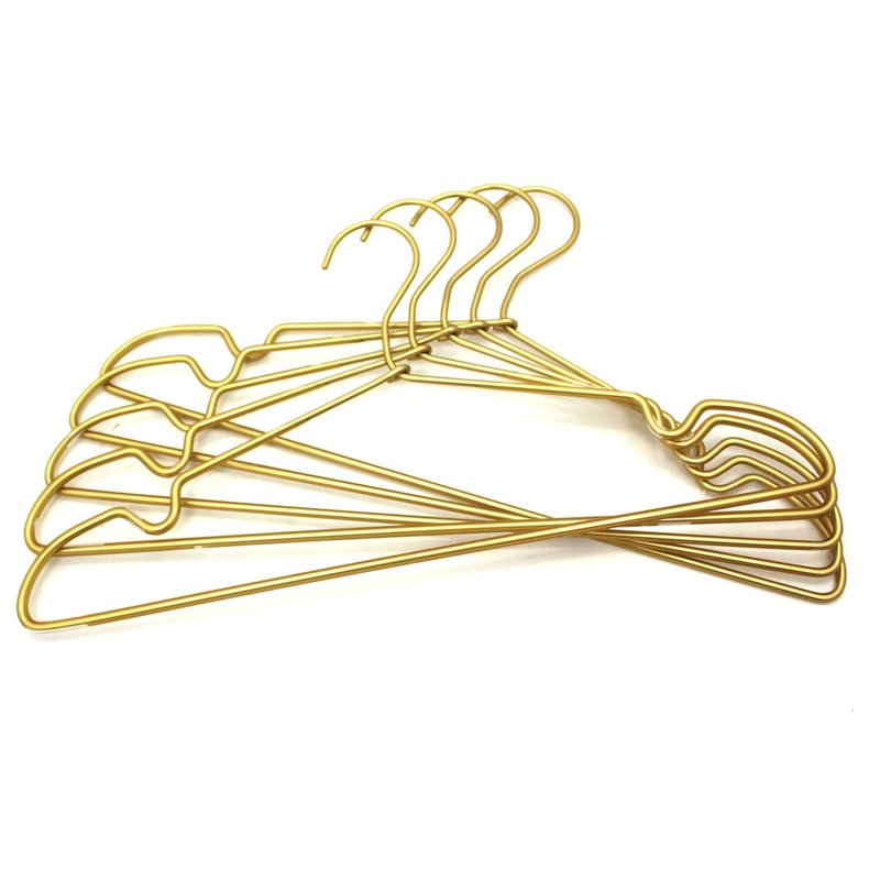 Koobay Premium Clothes Hangers 16.5" Metal Gold Coat Hangers Non Slip Hook Laundry Wire Suits Shirt Hangers Save Space Closet Storage Pants Hanger 30Pack