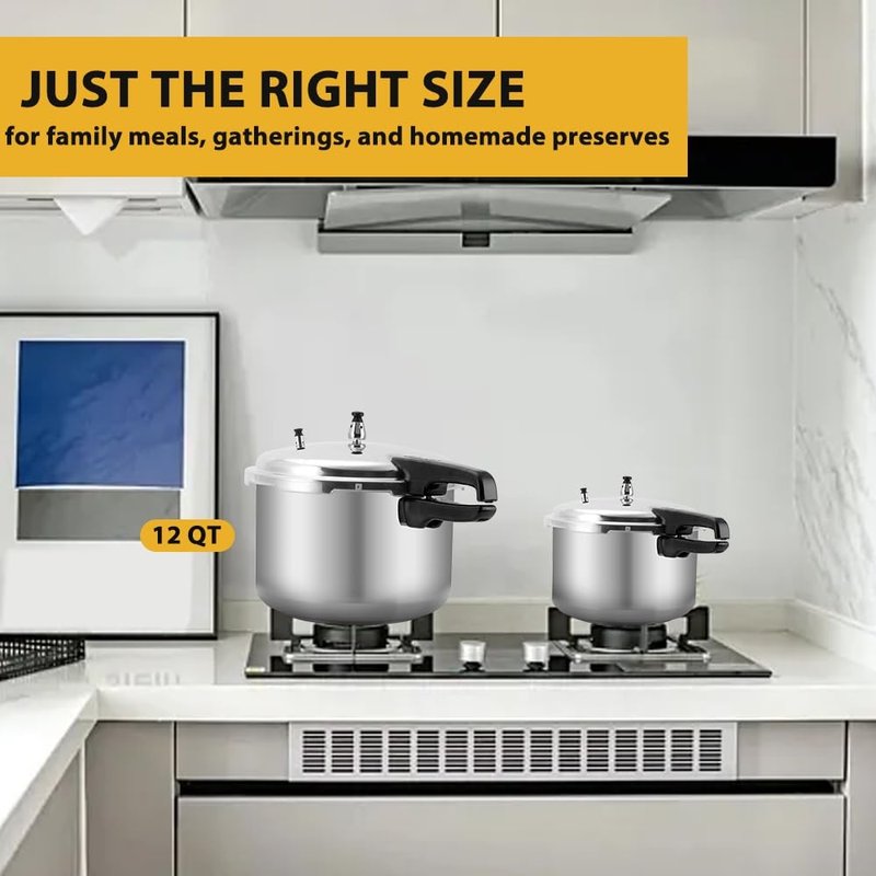 Fulgutonit 12 Quart Pressure Cooker,Aluminum Pressure Canner w/Canning Rack & Easy Lock Lid for Canning, Steaming