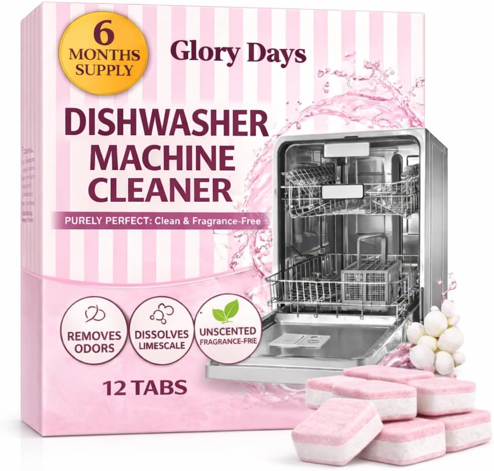 Skiennix Dishwasher Cleaner Tablets - Unscented Deep Cleaning for Limescale & Odors - 6-Month Supply