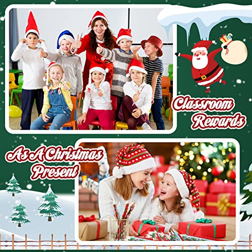 48 Pcs Christmas Wooden Pencils with Erasers - 12 Styles Bulk Kids & Office Supplies