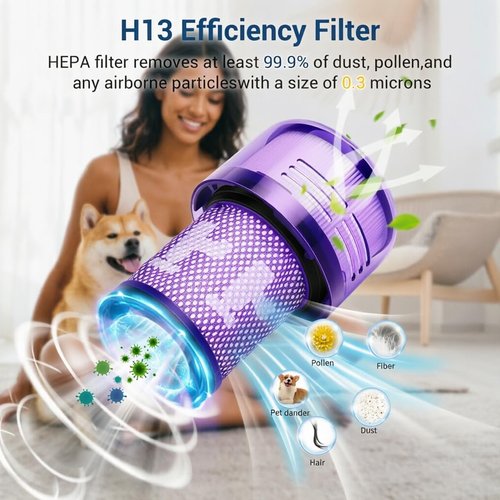 Dyson 2-Pack Filter Replacement | Compatible with V12 Detect Slim & SV30 Models - High Efficiency