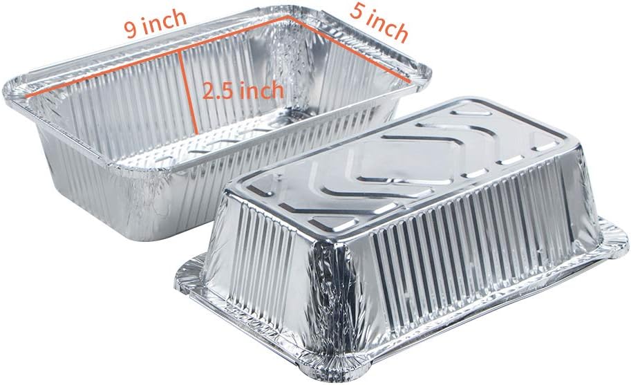 Webake Aluminum Foil Bread Pans - Large 9 x 5 Inch Disposable Baking Containers | Pack of 30 with Lids