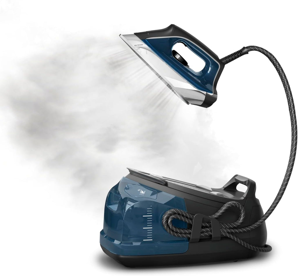 Rowenta Professional Iron Steamer - Fast Heat Up with Stainless Steel Soleplate | 1.1L Removable Tank, 1800 Watts, Blue
