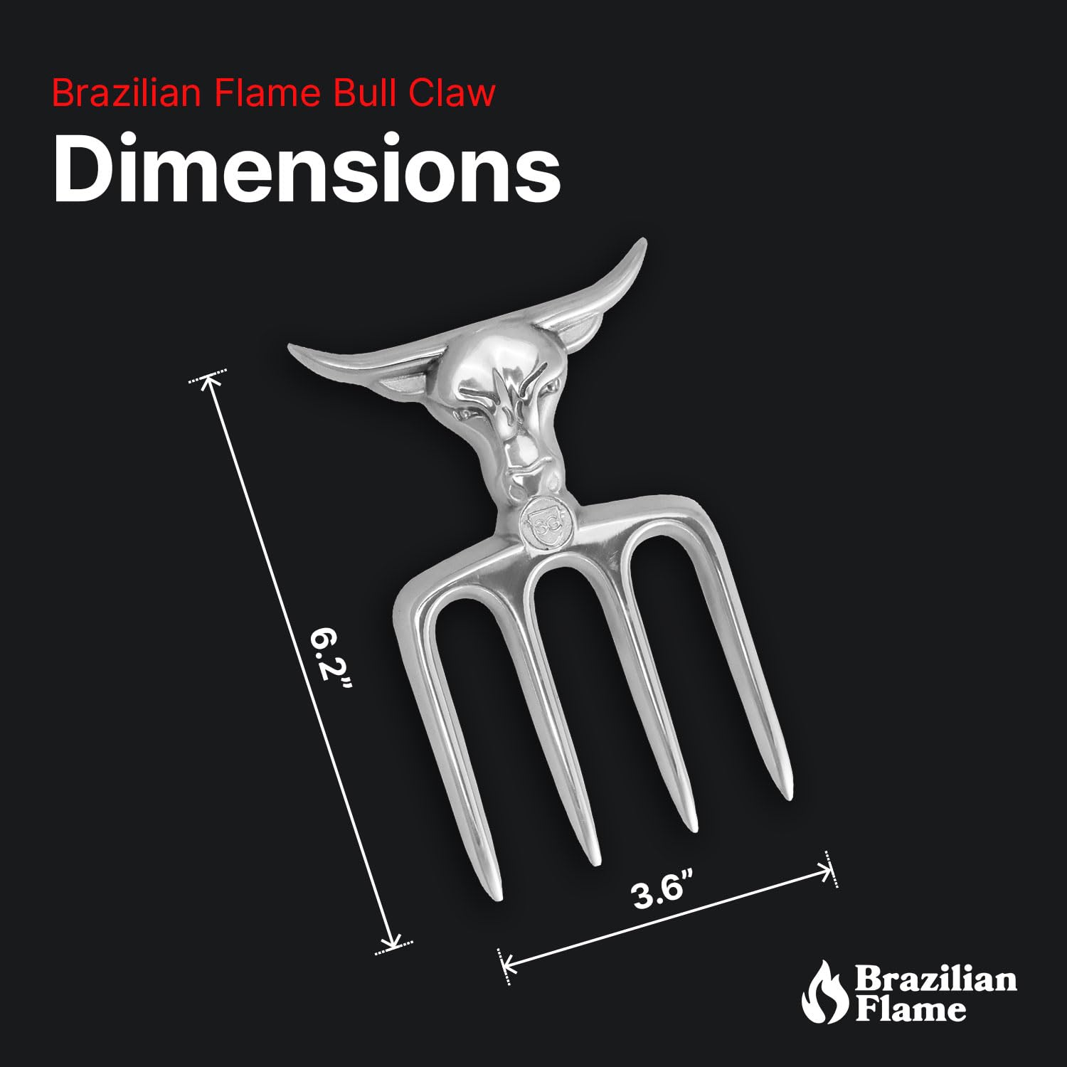 Brazilian Flame Aluminum Bad Bull Fork 4 Teeth with Leather Sheath