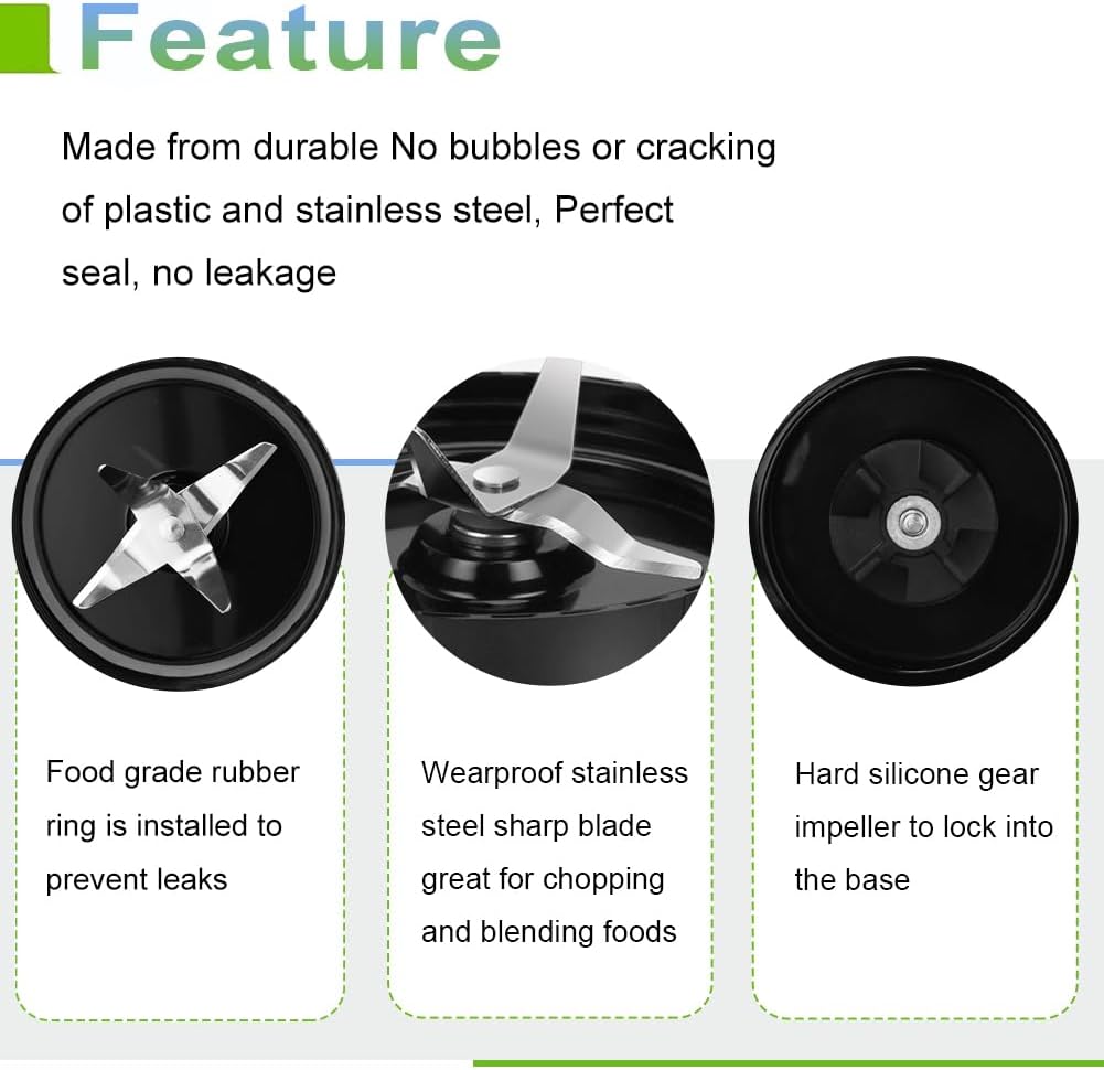 QT 2X Cross Blades - Compatible Replacement for Magic Bullet 250W MB1001 Series - Includes Gaskets