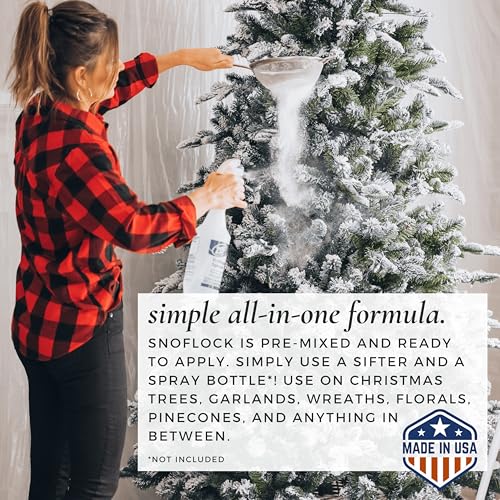 SnoFlock Self-Adhesive Snow Flock Powder 2 lbs for Christmas Tree & Decor