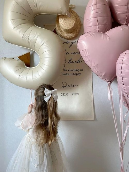 40 Inch Large Number Balloons by [Brand Name] - Cream White 4 Balloons for Birthdays & Graduations