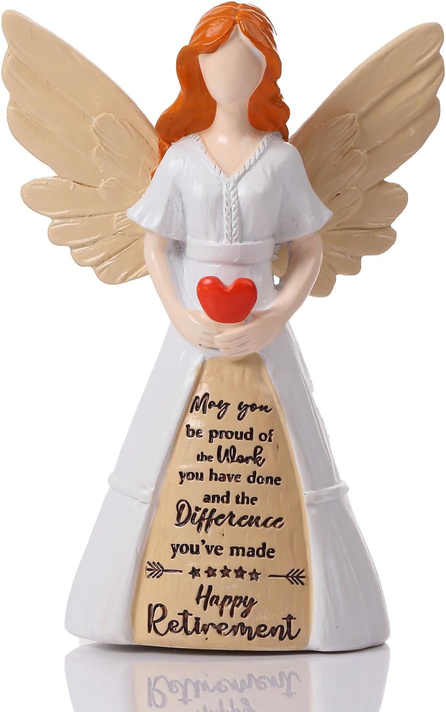 Retirement Gift for Women - Handcrafted 8" Retirement Angel Figurine | Perfect for Coworker Celebrations