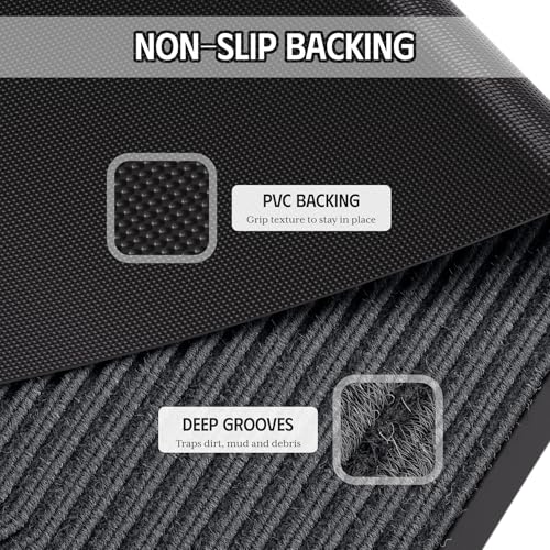 3' x 5' Heavy Duty Front Door Mat, Non-Slip Indoor Outdoor Entrance Rug