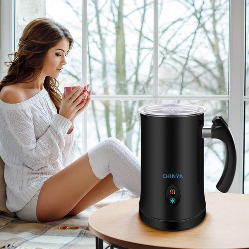 Milk Frother, Electric Milk Frother & Steamer for Latte, Cappuccino, Hot Chocolate, Automatic Milk Foamer with Hot and Cold Milk Functionality, Stainless Steel, Strix Control (silver)
