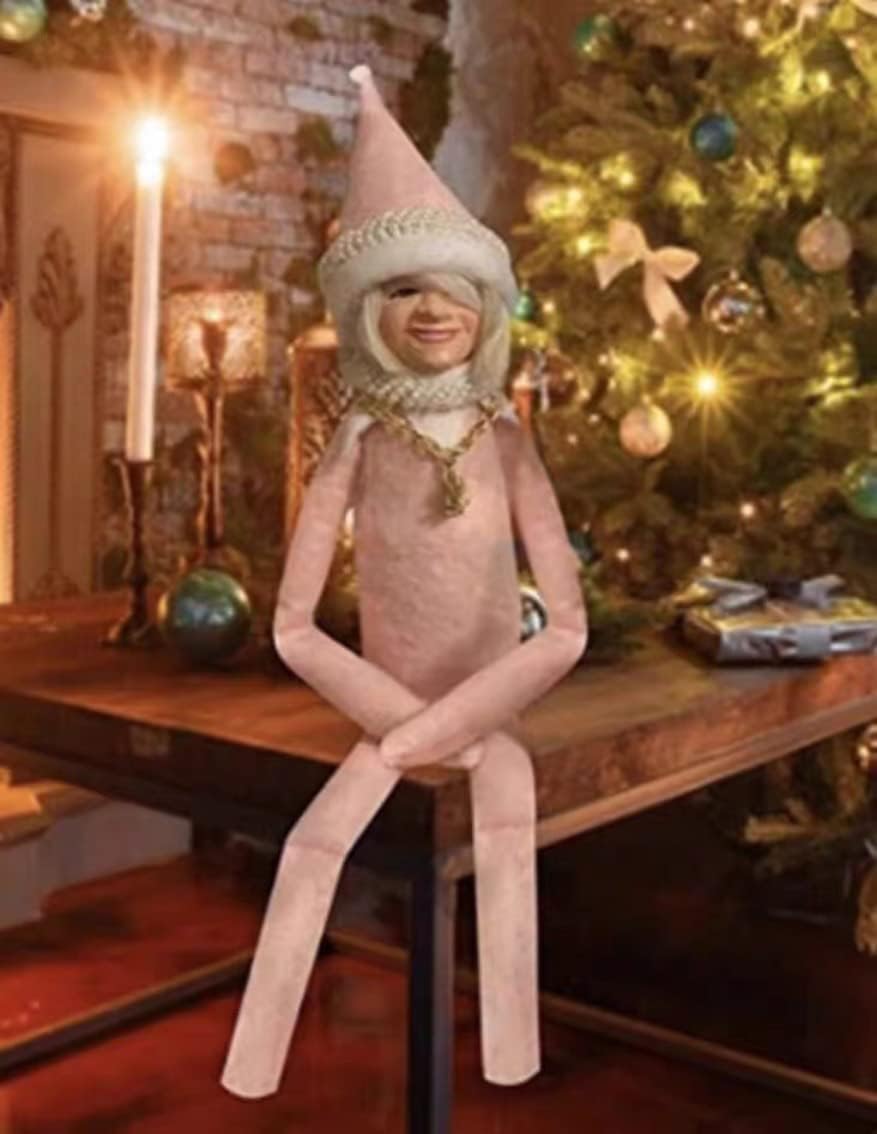 Skiennix Christmas Elf Doll - Handmade Black Hip Hop Design for Home & Garden Holiday Decor