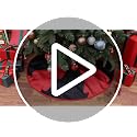 N&T NIETING Red Truck Burlap Christmas Tree Skirt 30 Inch – Rustic Letter Print