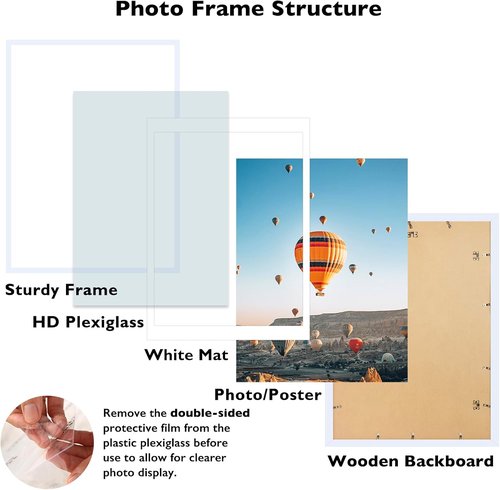 JCJMY Puzzle Frame - Display 1000-Piece Puzzles or Photos | Fits 19.7x27.6 Inches, White