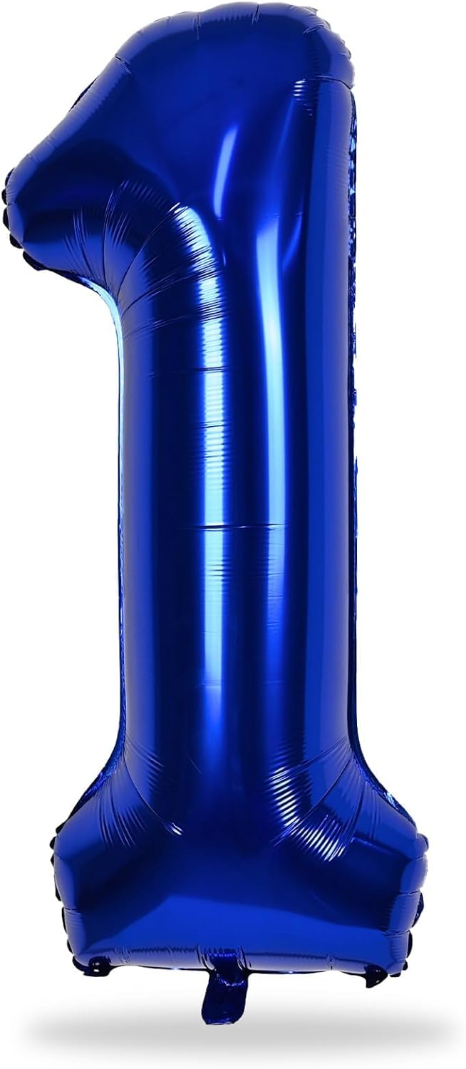 Number 1 Balloons by [Brand Name] - 40 In Navy Blue Foil Helium Balloons for 1st & 10th Birthday Celebrations