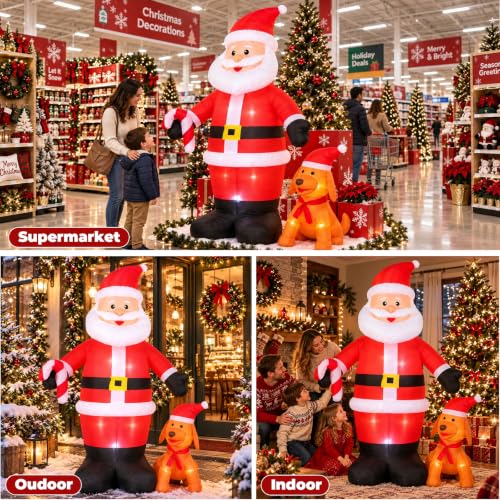 7ft Santa Claus Inflatable with Reindeer Christmas Yard Decor Outdoor