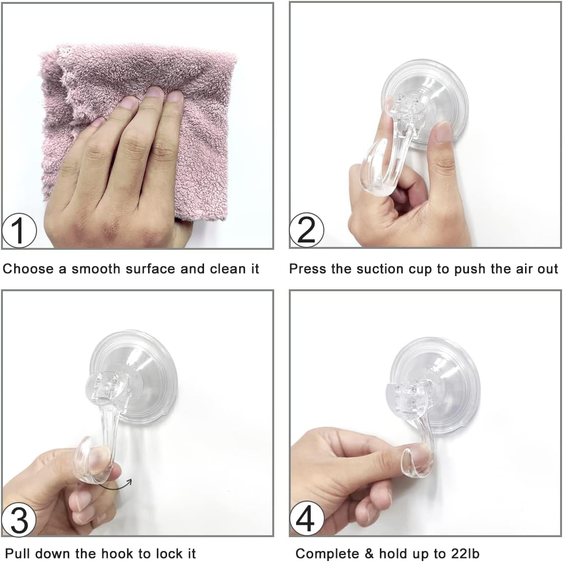 Skiennix 2 Pack Suction Cup Wreath Hanger - Large Clear Removable Hooks for Halloween & Christmas Decor