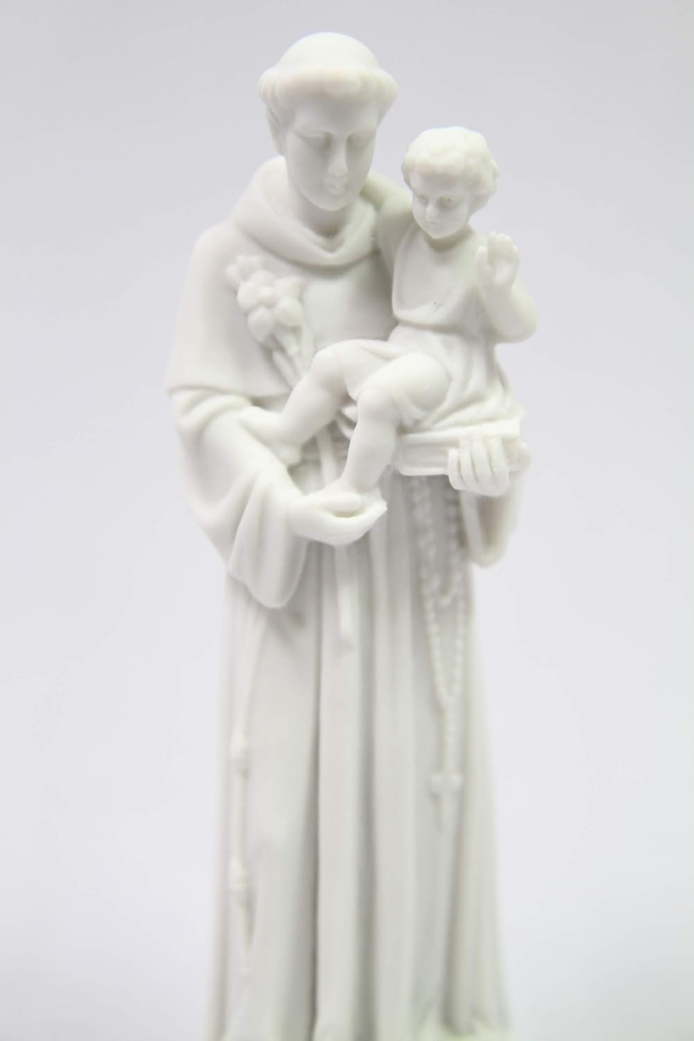 Vittoria Collection | 6" Saint Anthony De Padua White Statue - Exquisite Italian Craftsmanship