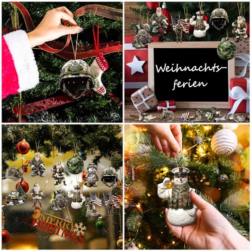 36 Pcs Marine Corps Christmas Ornaments Set with Strings - Patriotic Holiday Decor