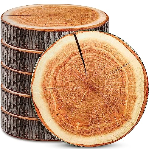 6-Piece Wood Slice Throw Pillow Set, 15.75-Inch Realistic Tree Stump Cushions