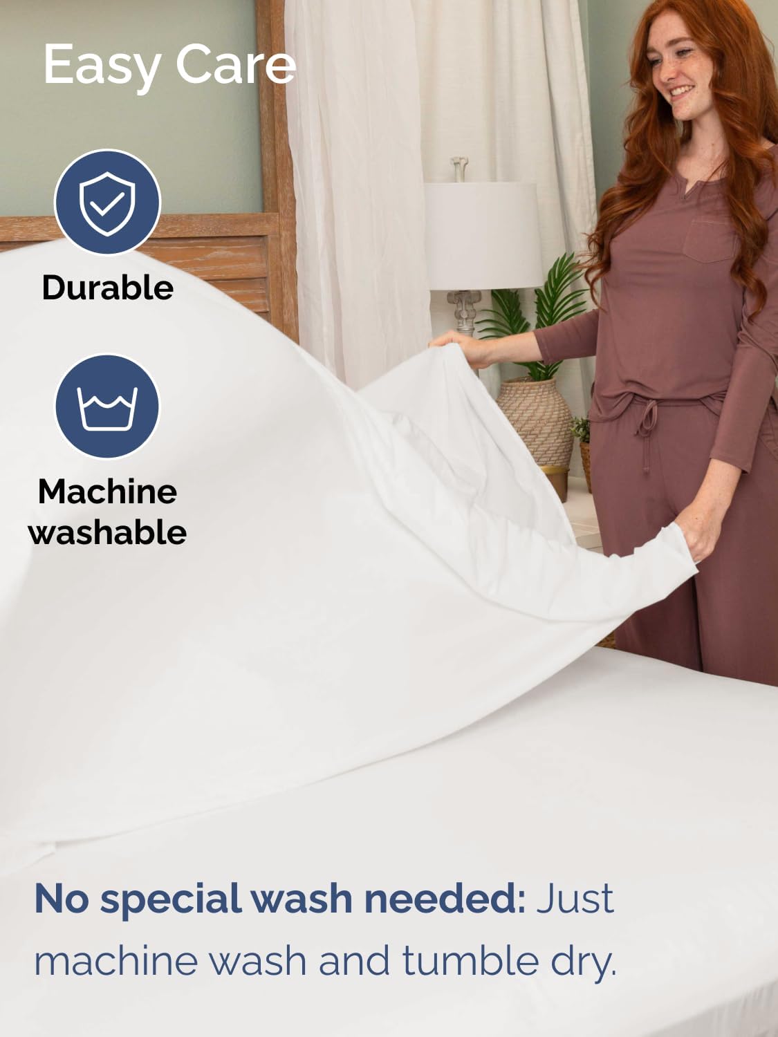 Skiennix Extra Deep Split King Sheet Set - 7 Piece Breathable Cooling Bedding - Soft Wrinkle-Free Antique White