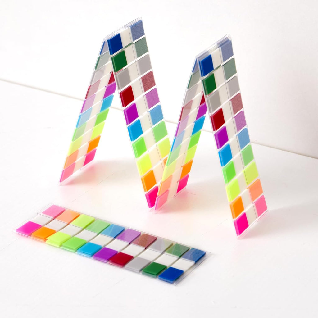 Skiennix Sticky Tabs Notes - 1000 Pcs Transparent Writable Colored Index Tabs | Repositionable File Flags for Office & School