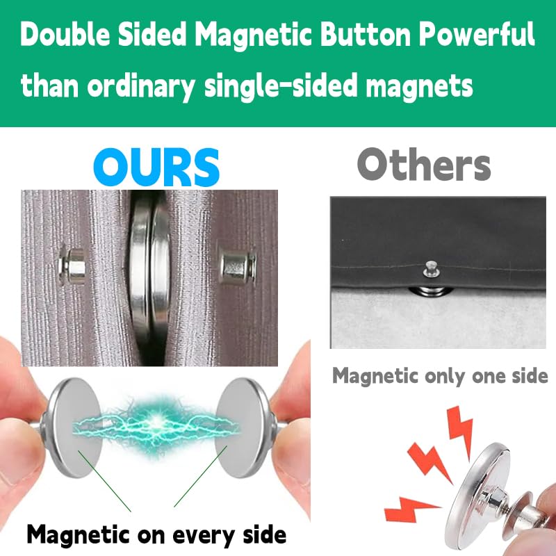 20 Pairs Magnetic Curtain Clips, Strong Alloy Closure Weights for Drapes