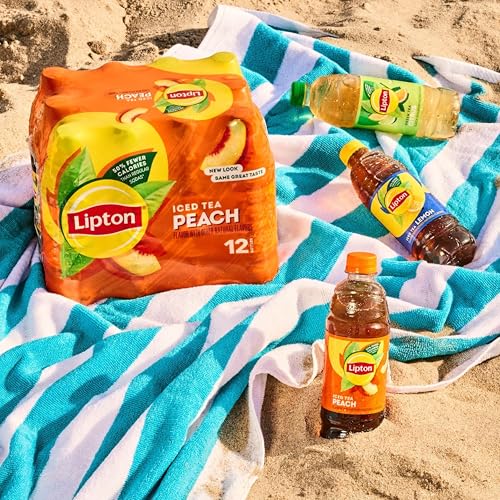 Peach Flavored Black Iced Tea Drink, 16.9 Fl Oz Bottles (12 Pack)