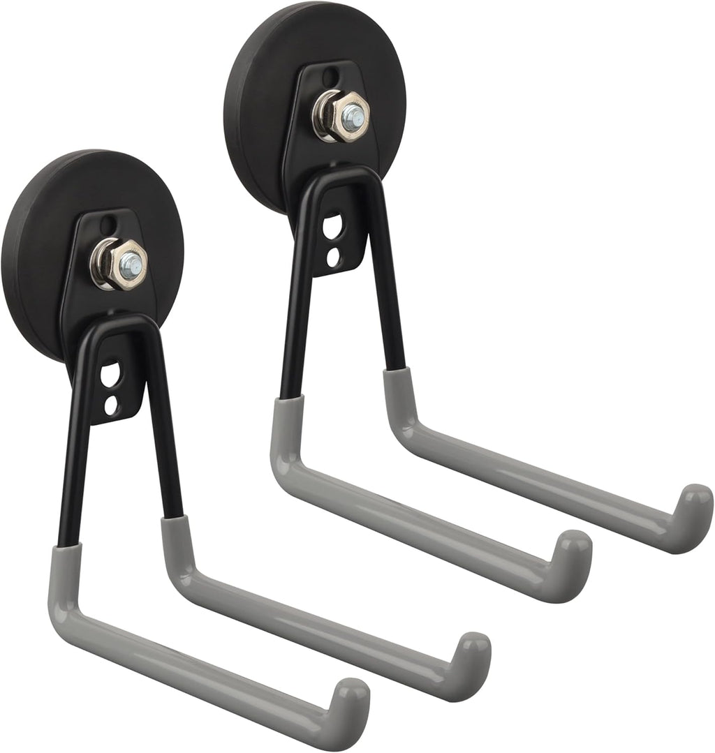 ULIBERMAGNET Magnetic Garage Hook - Heavy Duty Tool Organizer for Workshop | 2 Pack, Gray