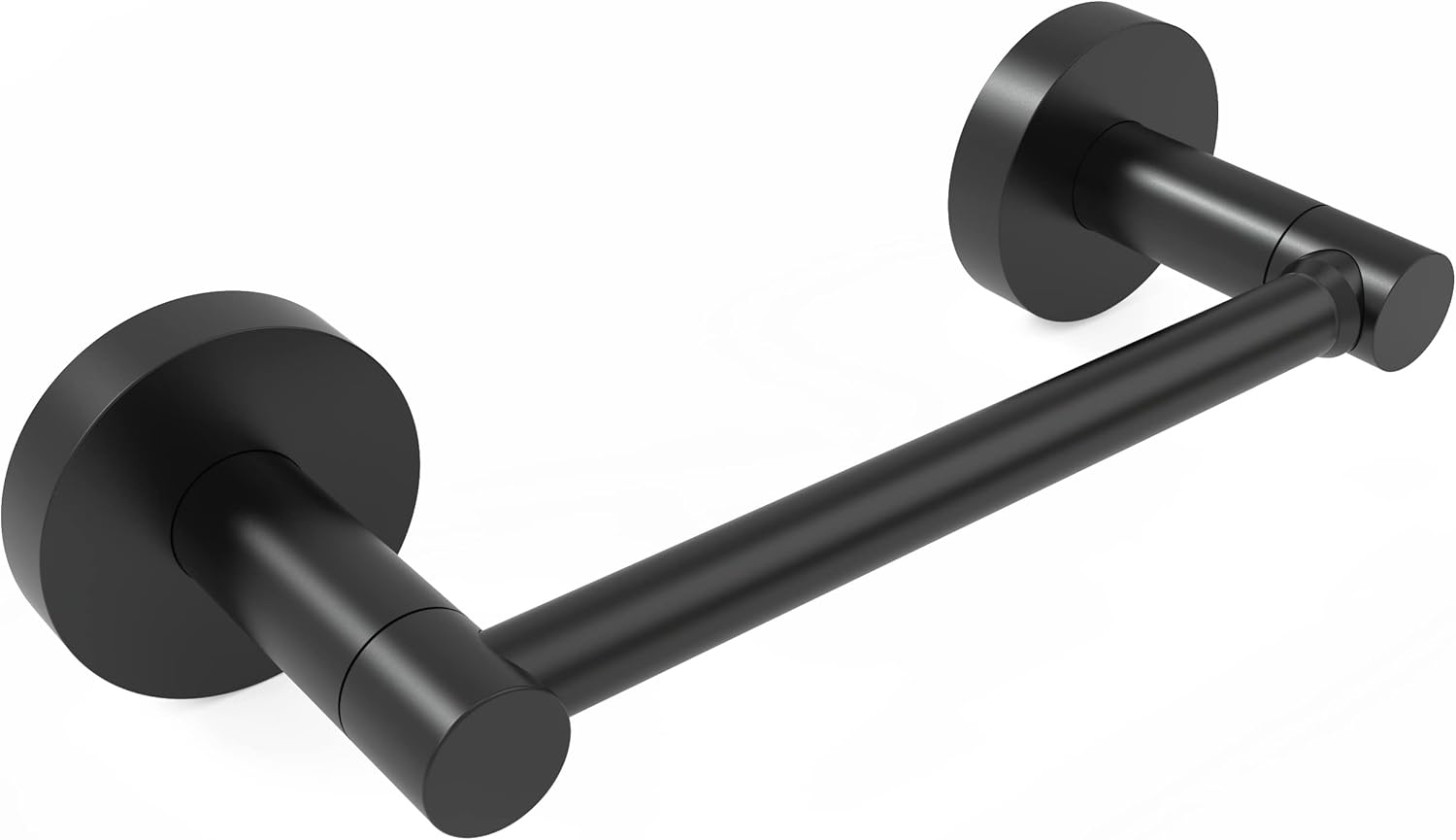 Skiennix Matte Black Toilet Paper Holder - Double Post Pivoting Design | Stainless Steel & Zinc Alloy, Wall-Mount