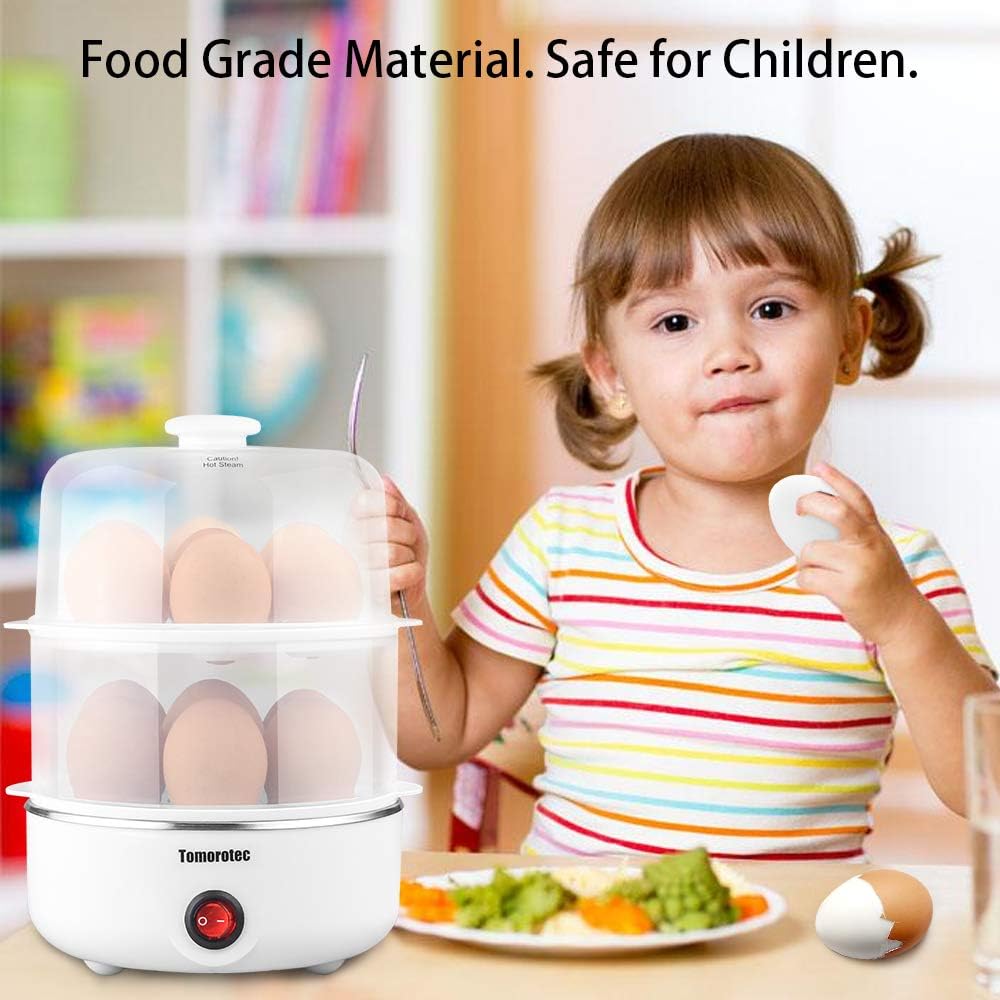 Tomorotec Electric Egg Cooker - 14 Egg Capacity | Rapid Auto Off for Hard Boiled, Poached Eggs & More