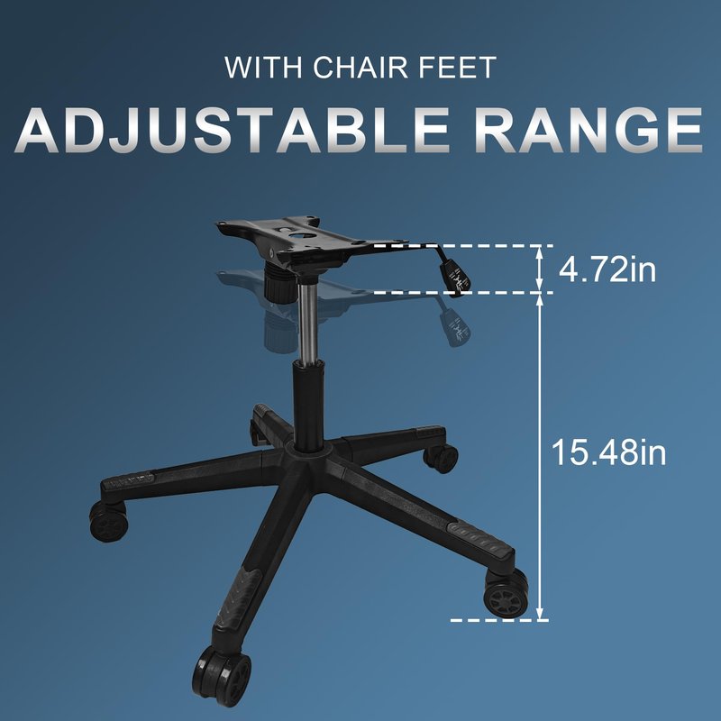 Racfenick 28" Swivel Gaming Office Chair Base Replacement, Heavy Duty Nylon Chair Repair Base Kit with Bottom Plate ,Gas Cylinder and Casters (Grey)