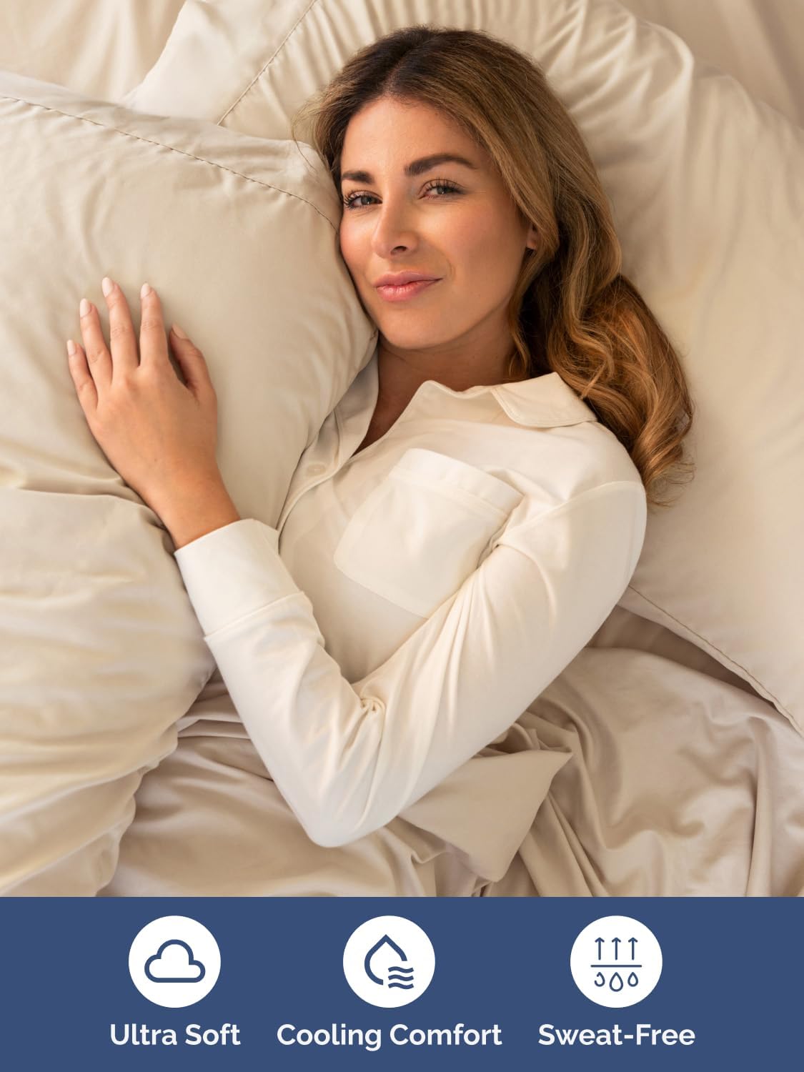 Skiennix Extra Deep Full Sheet Set - 6 Piece Breathable Cooling Bedding - Soft Wrinkle-Free Wheat Color