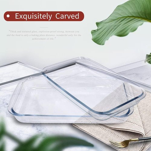 2-Pack Glass Baking Dishes by [Brand Name] - Large Oven & Microwave Safe Borosilicate Bakeware | 102 oz & 75 oz