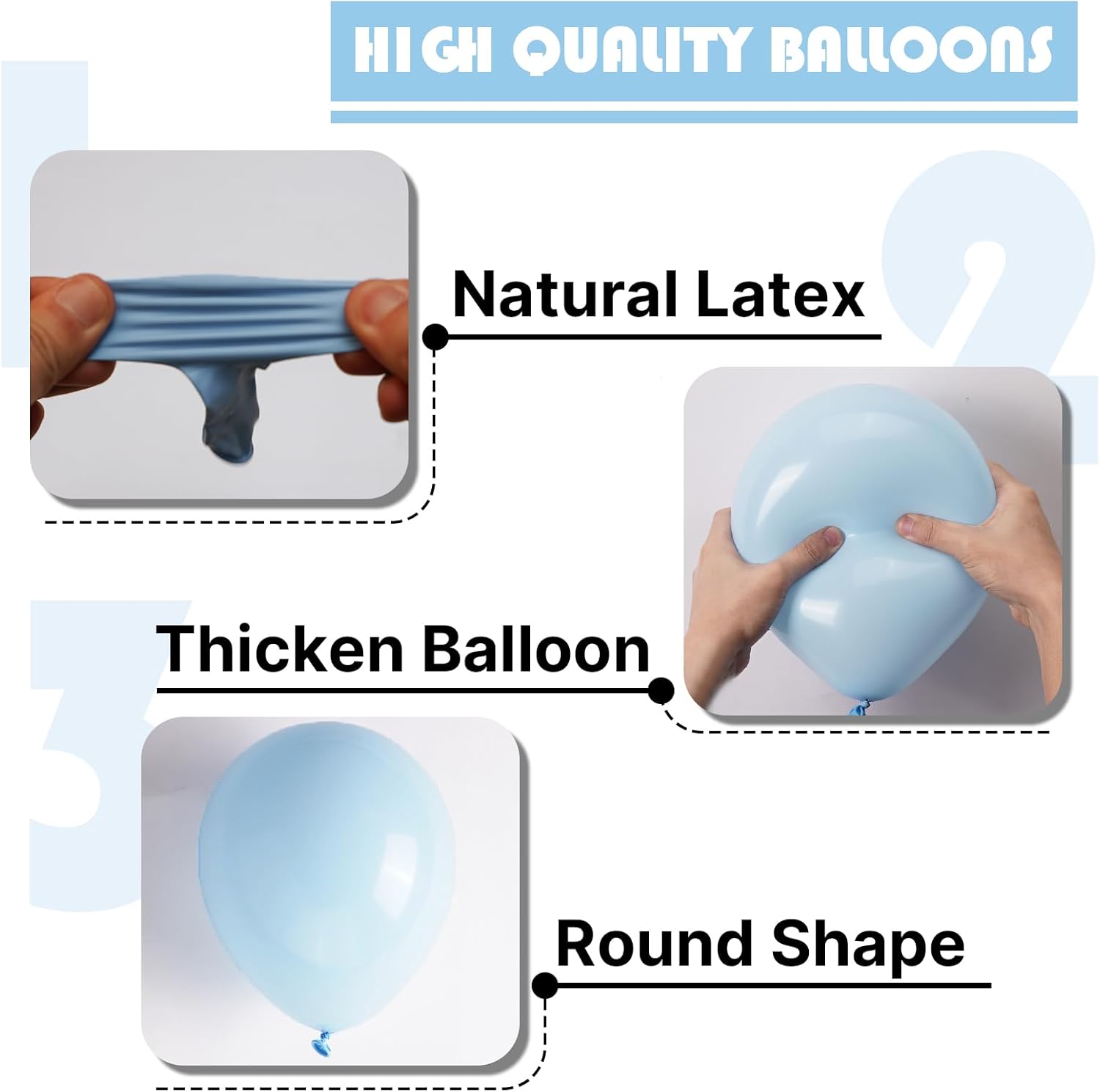 PartyWoo Baby Blue Balloon Arch Kit - 123pcs in Various Sizes for Graduation, Baby Shower & Gender Reveal Decor