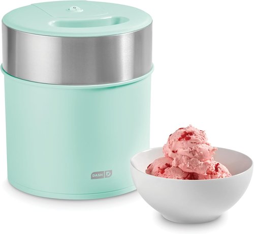 Dash Deluxe Gelato & Ice Cream Maker - One-Touch Churning for Homemade Desserts - 2 Quart, Aqua