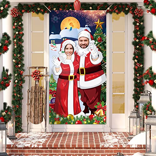 Panelee Christmas Santa Door Cover Backdrop Photo Booth Prop 72 x 36 in