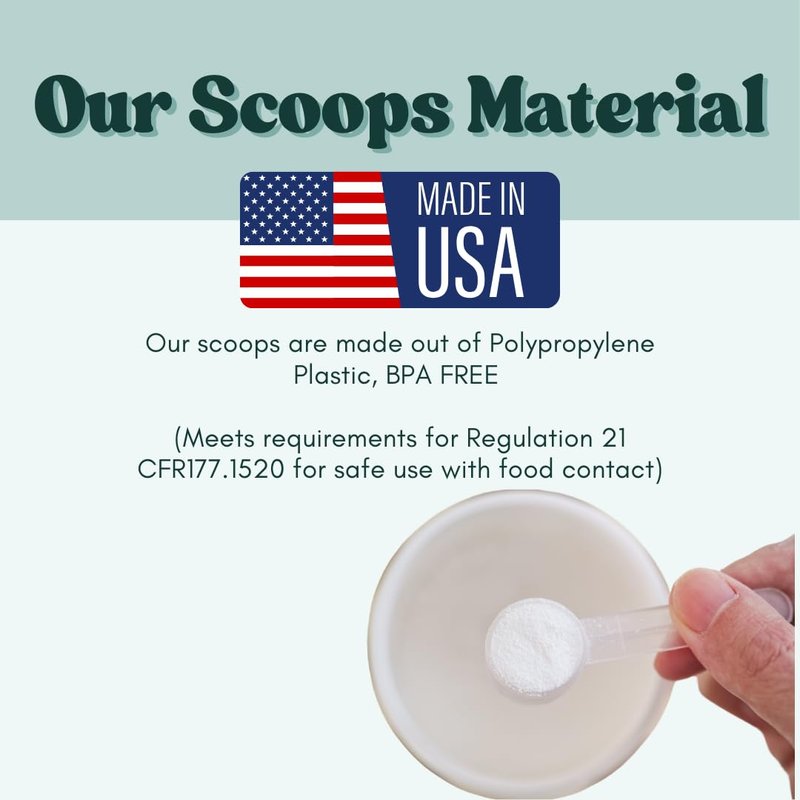 Supplement and Supply 1/3 Cup (80 mL | 2.7 Oz.) Long Handle Plastic Measuring Scoop for Coffee, Protein Powder, Pet Food, Spices, Grains, Dry Goods – Food-Grade BPA-Free (Pack of 5)